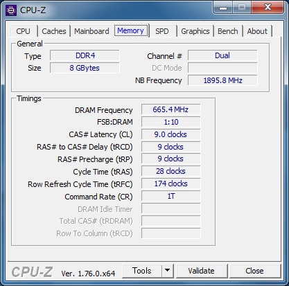 CPU-Z（Memory）
