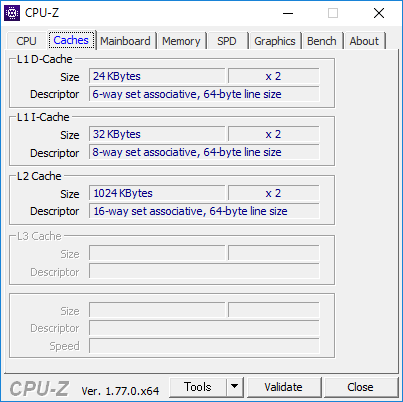 CPU-Z（Caches）