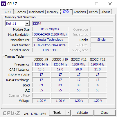 CPU-Z（SPD #1）