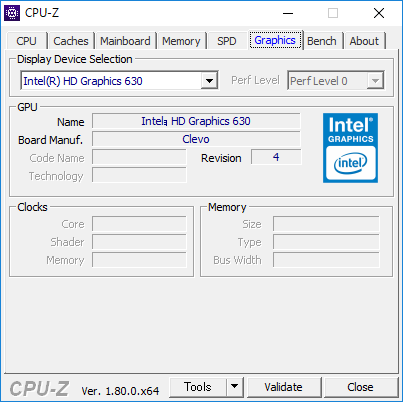 CPU-Z（Graphics CPU内蔵）