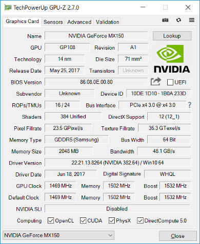GPU-Z（Graphics 外付けGPU）