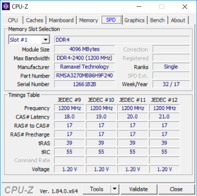 CPU-Z（SPD1）
