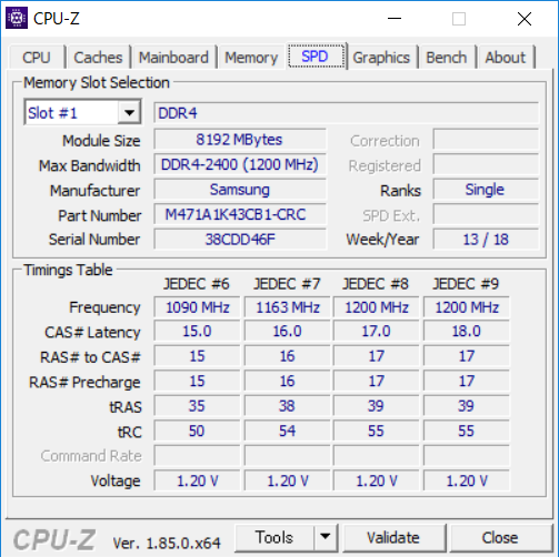 CPU-Z（SPD1）