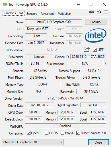 GPU-Z（Graphics CPU内蔵）