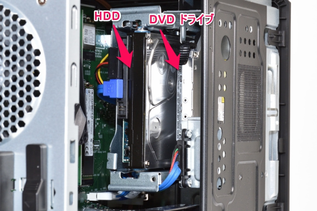 DVD ドライブと HDD