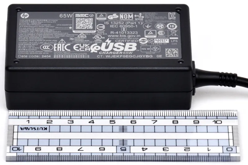 電源アダプターの大きさ（実測）
