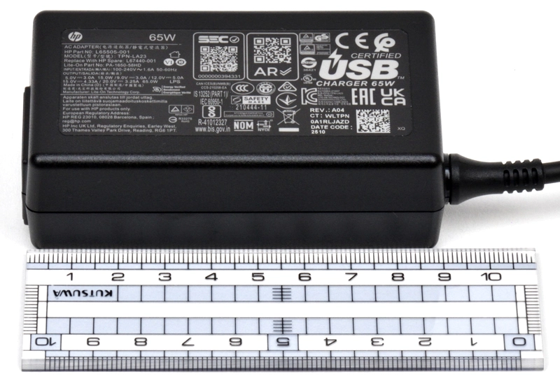 電源アダプターの大きさ（実測）