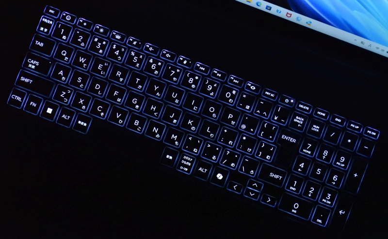 キーボードバックライト